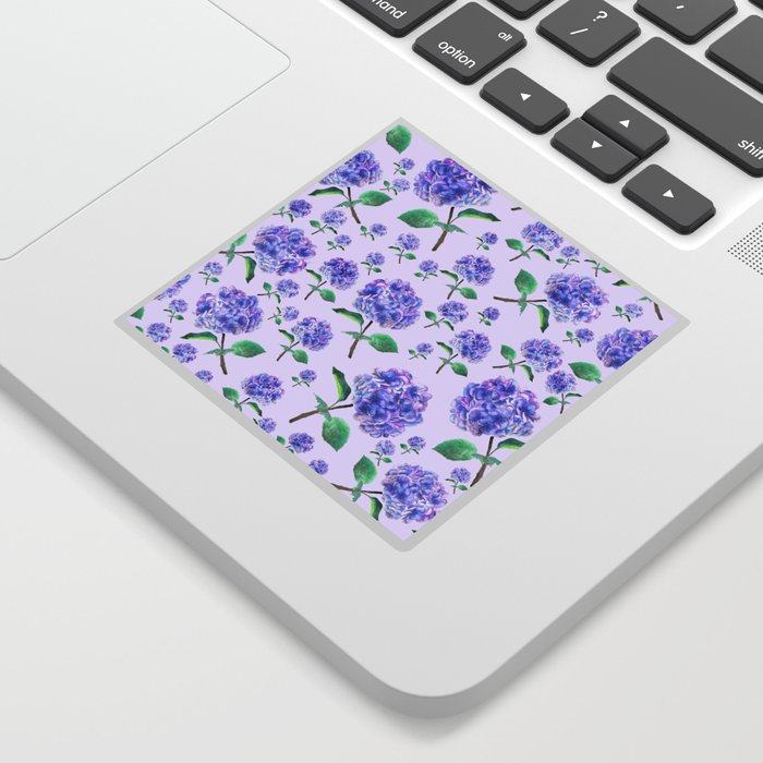 purple blue hydrangea in purple background Sticker