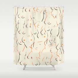 Breasts in Cream Shower Curtain