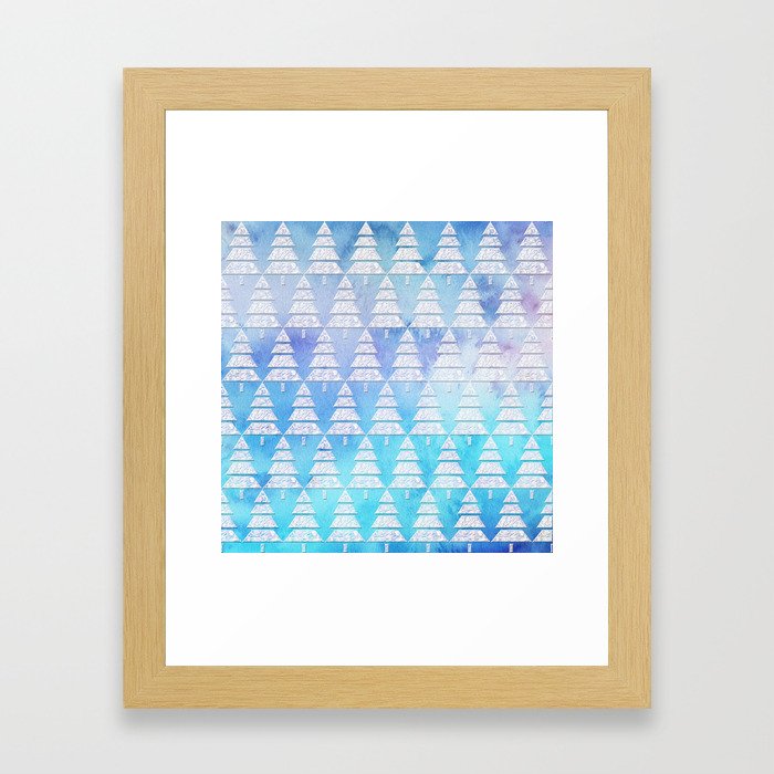 Geometric Christmas Trees 4 Framed Art Print