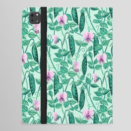 Fresh Garden Pea Floral on Pastel Mint Green iPad Folio Case