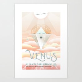 Venus Space Travel Poster Fantasy Scifi Art Print