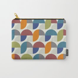 Semicircles Retro Revivial Mid-Century pattern orange green blue Carry-All Pouch