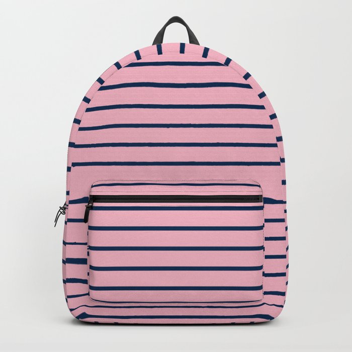 navy blue pink backpack