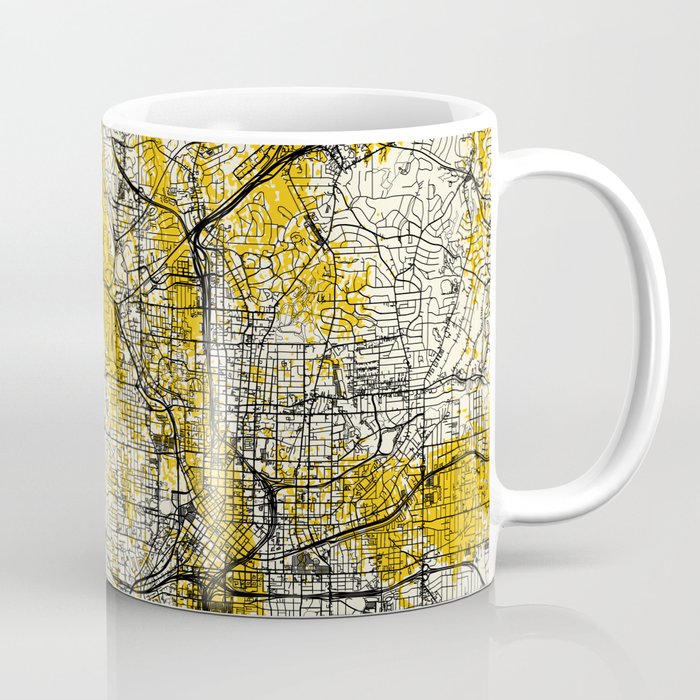 Atlanta City Map - Yellow Collage Coffee Mug
