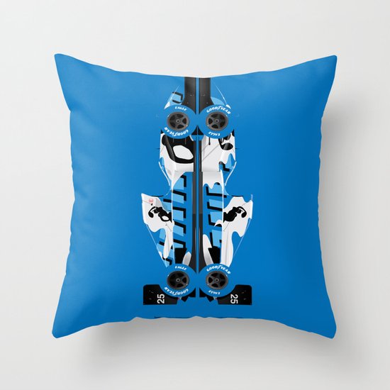 Martin Brundle, Ligier JS39-Renault, 1993 Japanese Grand Prix, Hugo Pratt livery Throw Pillow