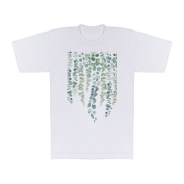 Watercolor Eucalyptus Leaves T Shirt | Tropical, Garden, Leaf, Decor, Abstract, Watercolor, Pattern, Eucalyptus, Foliage, Green 