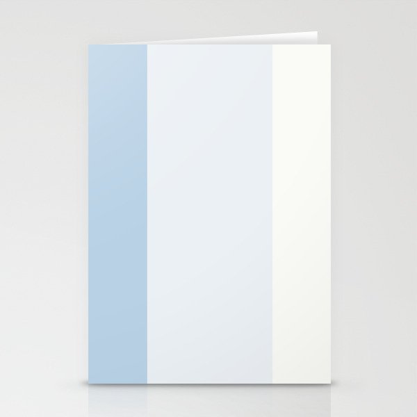  Baby blue cream solid color stripes pattern Stationery Cards