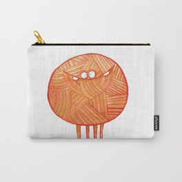 Poofy Orange Yarn Carry-All Pouch | Gift, Simple, Yarn, Adorable, Poofy, Forkids, Critter, Orange, Illustration, Textured 
