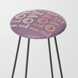 I Love Love - Lavender Purple & Pink pastel colors modern abstract illustration  Counter Stool