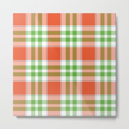 Green Orange Plaid Metal Print | Irish, Graphicdesign, Plaid, Orange Green, Summer, Spring, Summerplaid, Pattern, Orange, Tartan 