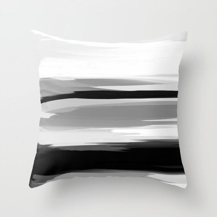 Soft Determination Black & White Throw Pillow
