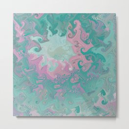 Summer Metal Print | Spring, Wave, Drawing, Ocean, Rose, Hipie, Abstract, Mmer, Green, Decoration 