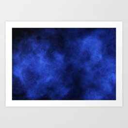 Blue & Black Swirl Galaxy Art Print