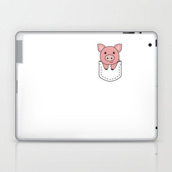 Pig In Pocket Cute Pigs In Breast Pocket Laptop & iPad Skin