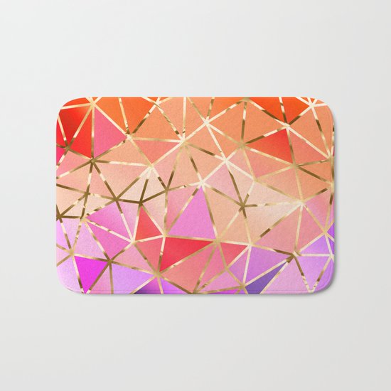 Rainbow Geometric pattern #4 Bath Mat