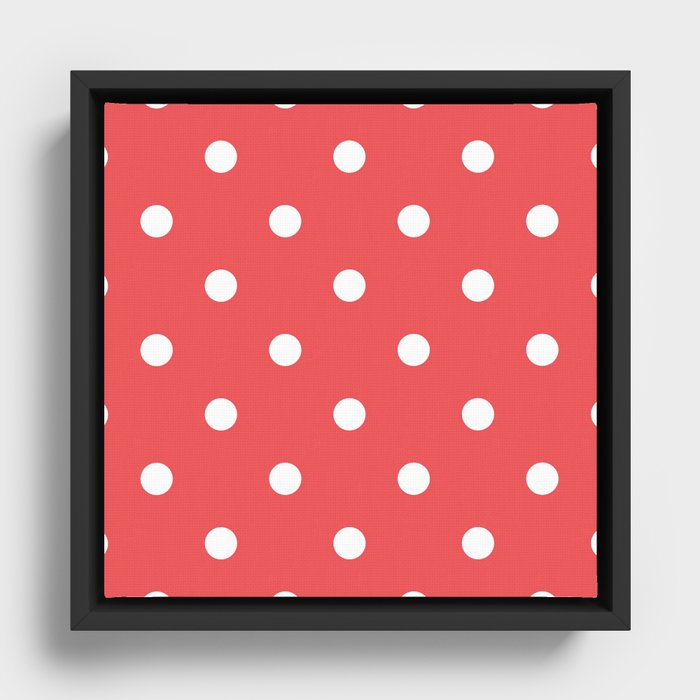 Happy Red Dots Holidays Birthday Modern Collection Framed Canvas