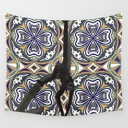 Exotic Spider monkey sitting on a tree Wall Tapestry