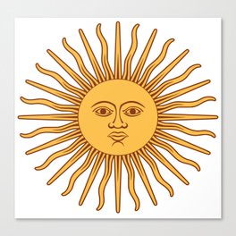 Argentina Flag Sun Canvas Print