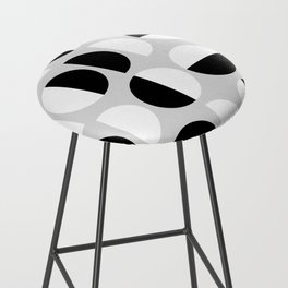 Abstraction_BLACK_WHITE_SHAPE_MOUNTAINS_PATTERN_POP_ART_0629A Bar Stool