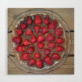 Strawberry cake Wood Wall Art