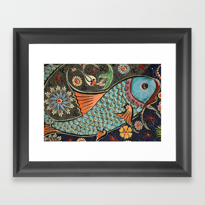 Mosaic Fish Tile Art Framed Art Print