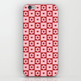 Flowers, hearts, and checkmate iPhone Skin