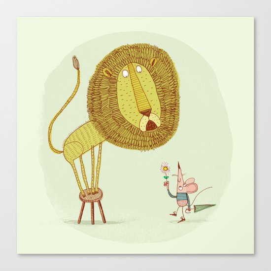 'Lion & Mouse' Canvas Print