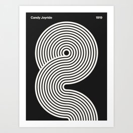 Candy Joyride: Black & White Edition Art Print