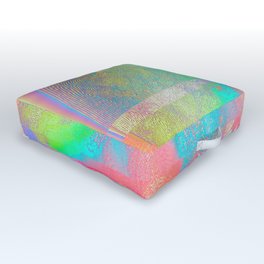 Nous Pneumatic - Glitch Holographic Art Outdoor Floor Cushion