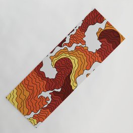 Japanese Flame Waves Abstract Yoga Mat