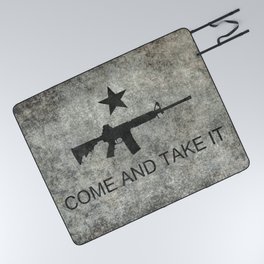 Come and Take it Flag with AR-15 Picnic Blanket
