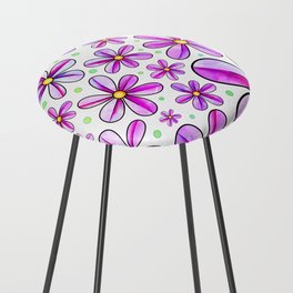 Doodle Daisy Flower Pattern 12 Counter Stool