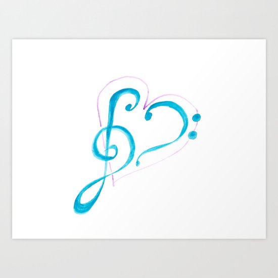 music love Art Print