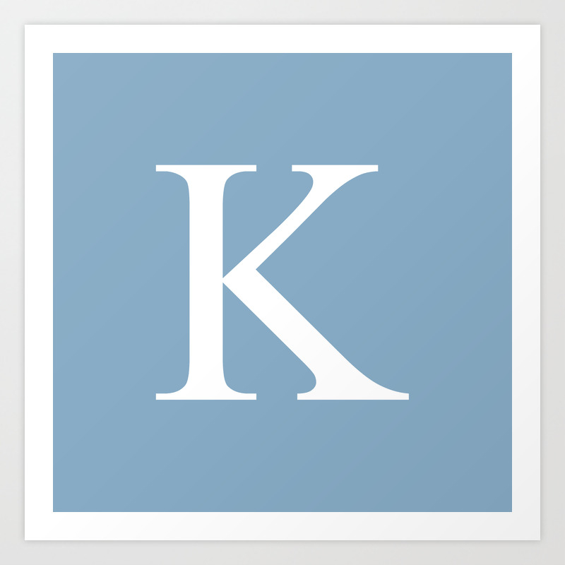 Letter K Sign On Placid Blue Background Art Print By Reshataliyev Society6