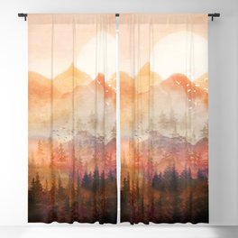 Forest Shrouded in Morning Mist Blackout Curtain