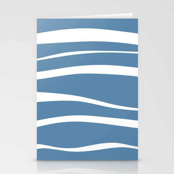 WavySea - Blue Abstract Minimalistic Art Design Pattern Stationery Cards