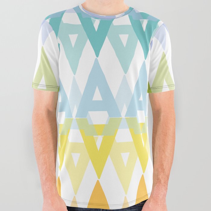 Spring summer fresh color letter pattern  All Over Graphic Tee