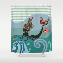 Cute Mermaid Shower Curtain