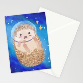 Cosmic Galaxy Hedgehog in Space Wild Animal with Stars Digital Illustration Art Stationery Card