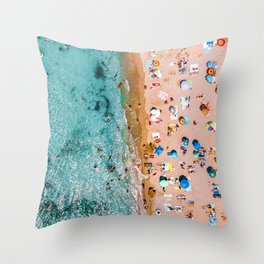 Ocean Waves Art Print, Aerial Beach Ocean Print, Summer Vibes Home Decor, Australia Beach Photography Throw Pillow