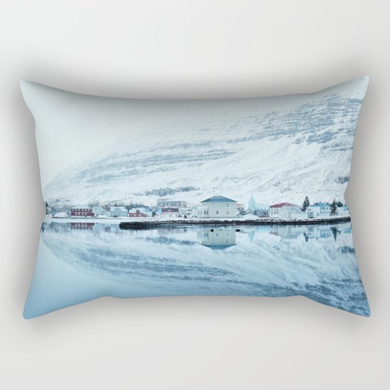 Houses by the water reflect Rectangular Pillow