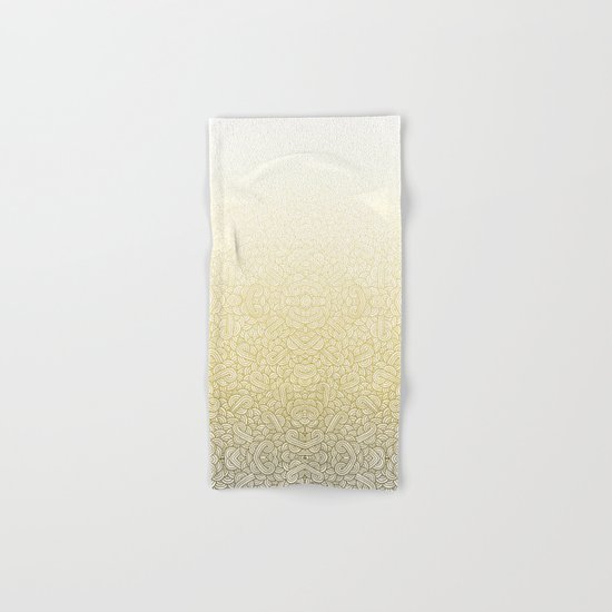 Gradient yellow and white swirls doodles Hand & Bath Towel
