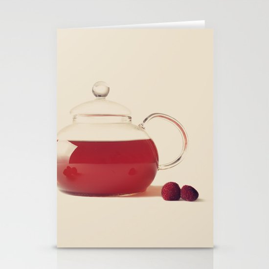 Raspberry Tea (Retro and Vintage Still Life Photography) Stationery Cards