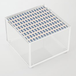 80s Mid Century Rectangles Blue Beige Acrylic Box