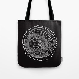 Tree Ring Line Art Black & White No.1 Tote Bag