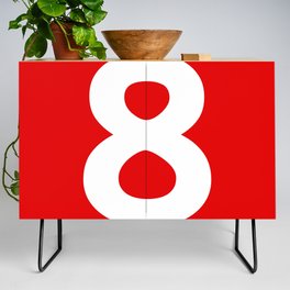 Number 8 (White & Red) Credenza