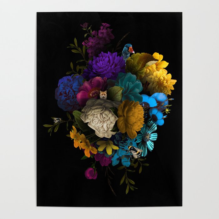 Foxy Florals Poster
