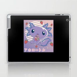 Axolotl Strawberry Milk Retro Kawaii Japan Axolotl Laptop Skin