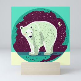 Polar Bear Mint tones Mini Art Print