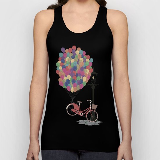 Love to Ride my Bike with Balloons even if it's not practical. Unisex Tank Top